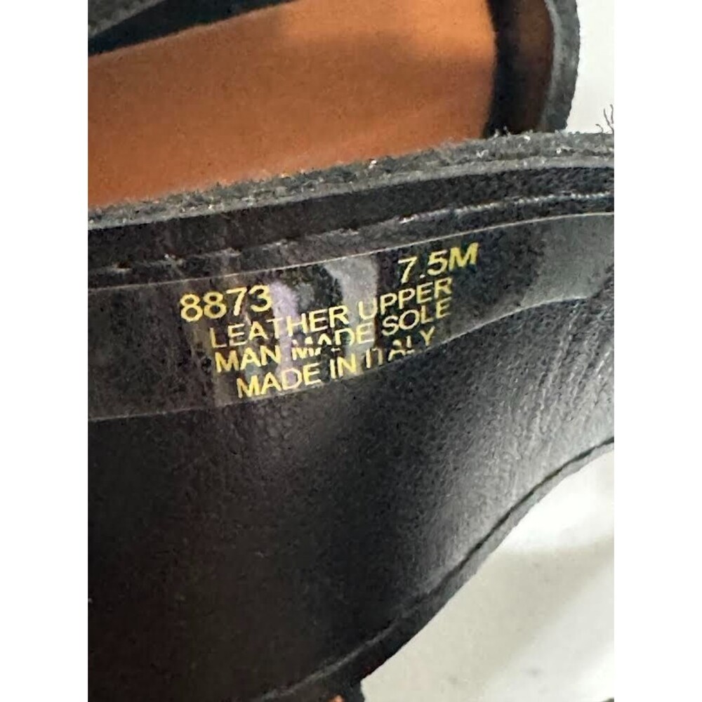 Mariella Italian Women Suede Block Heel Platform Sandals Black Shoe Size 7.5 - Picture 10 of 11